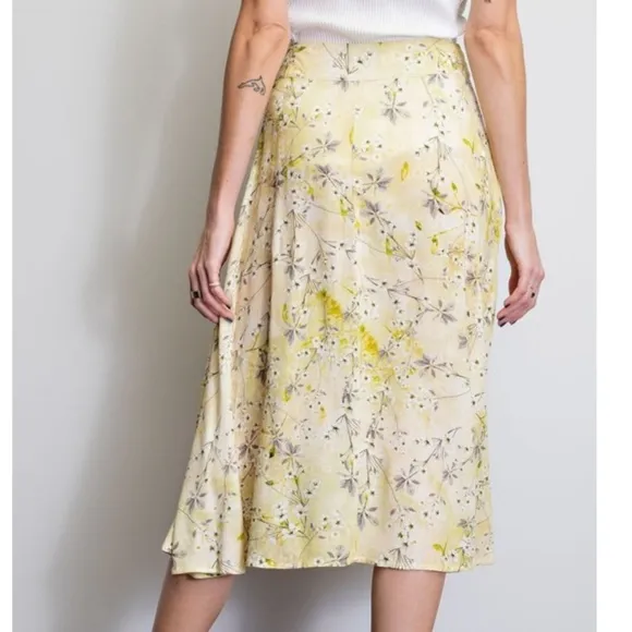 Easel All In Florals Midi Skirt