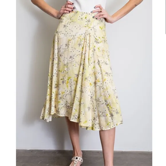 Easel All In Florals Midi Skirt