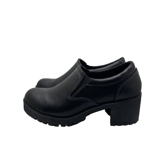 Eastland Reese Women's Chunky Heeled Loafers US 8.5M EUR 39 Black Y2K Whimsygoth