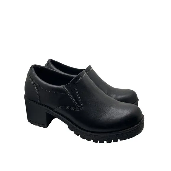 Eastland Reese Women's Chunky Heeled Loafers US 8.5M EUR 39 Black Y2K Whimsygoth