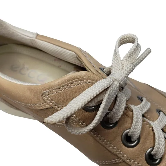 ecco | Beige Cream Neutral Casual Lace Up Comfort Sneakers Women's 10 - 10.5