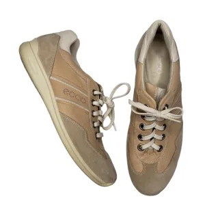 ecco | Beige Cream Neutral Casual Lace Up Comfort Sneakers Women's 10 - 10.5