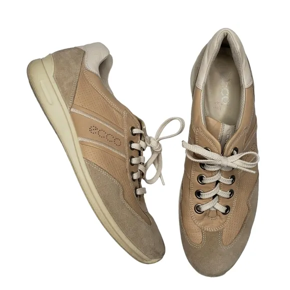 ecco | Beige Cream Neutral Casual Lace Up Comfort Sneakers Women's 10 - 10.5