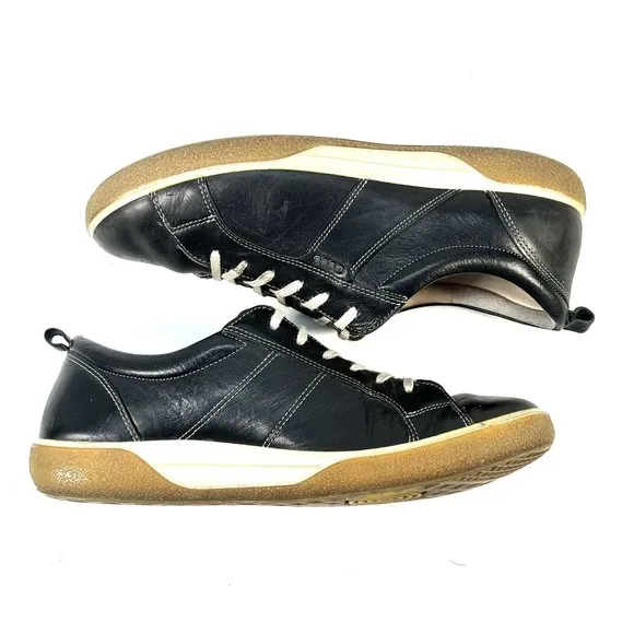 ECCO CHASE 2 Rip Tech Leather Sneakers Shoes  Black Sz EU 41 US 10-10.5 UK 8-8.5
