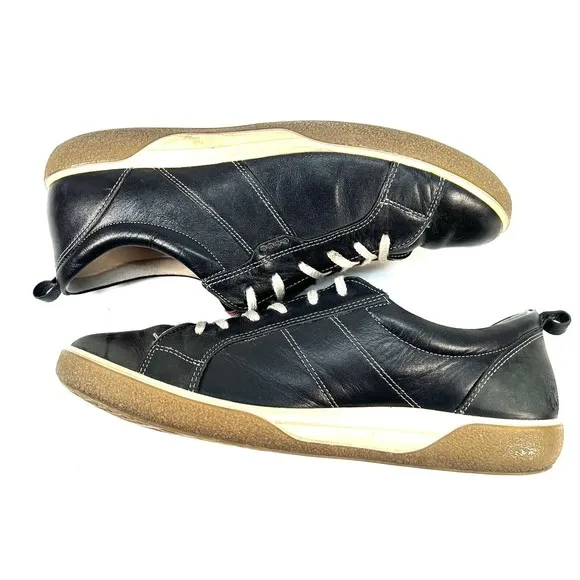 ECCO CHASE 2 Rip Tech Leather Sneakers Shoes  Black Sz EU 41 US 10-10.5 UK 8-8.5