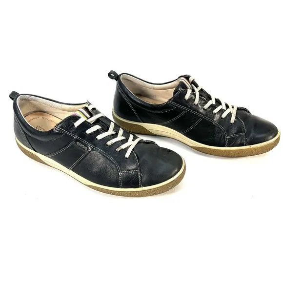 ECCO CHASE 2 Rip Tech Leather Sneakers Shoes  Black Sz EU 41 US 10-10.5 UK 8-8.5