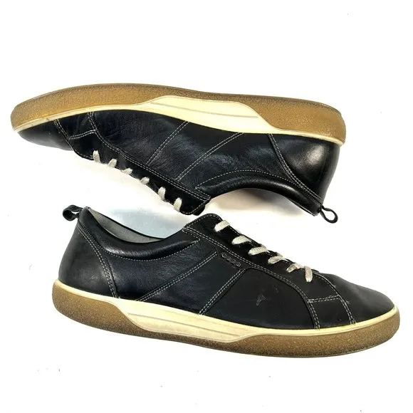 ECCO CHASE 2 Rip Tech Leather Sneakers Shoes  Black Sz EU 41 US 10-10.5 UK 8-8.5