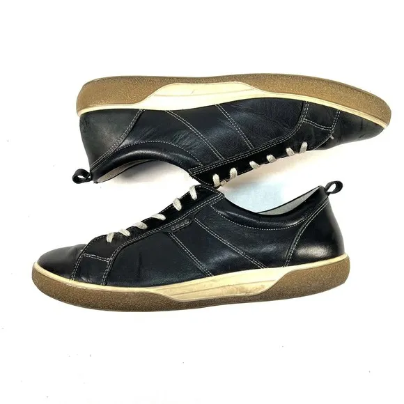 ECCO CHASE 2 Rip Tech Leather Sneakers Shoes  Black Sz EU 41 US 10-10.5 UK 8-8.5