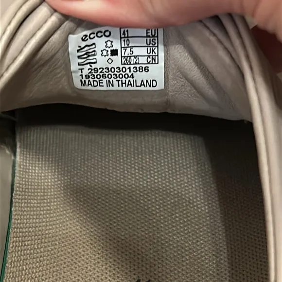 ECCO Leather Sneakers, Size EU 41/US 10, Color Gray