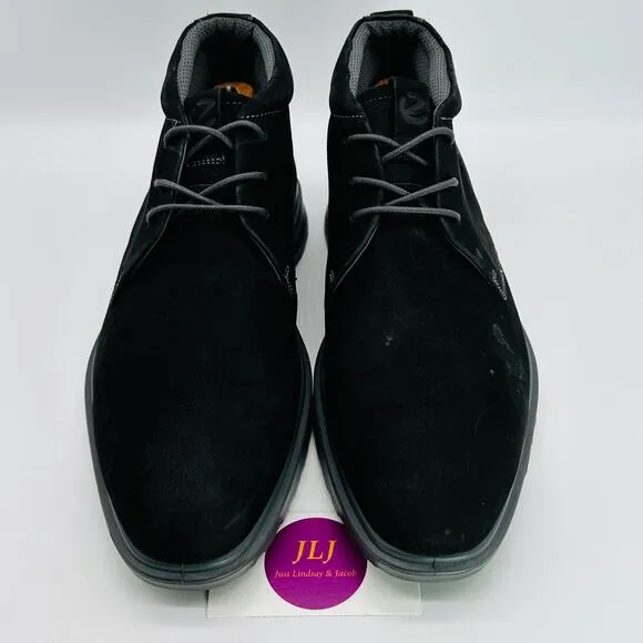 ECCO Men's CS20 Hybrid Plain Toe Black Nubuck Leather Chukka Boots Size 45 EU