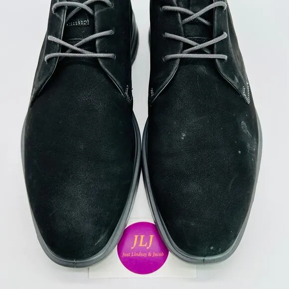 ECCO Men's CS20 Hybrid Plain Toe Black Nubuck Leather Chukka Boots Size 45 EU