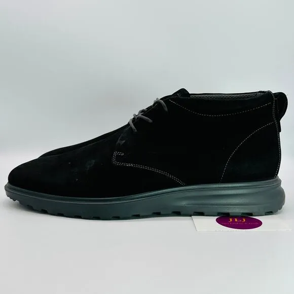 ECCO Men's CS20 Hybrid Plain Toe Black Nubuck Leather Chukka Boots Size 45 EU
