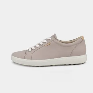 ECCO SOFT 7 Gray Rose Nubuck Leather Comfort Sneakers Size 8 EU 39 Smart Casual