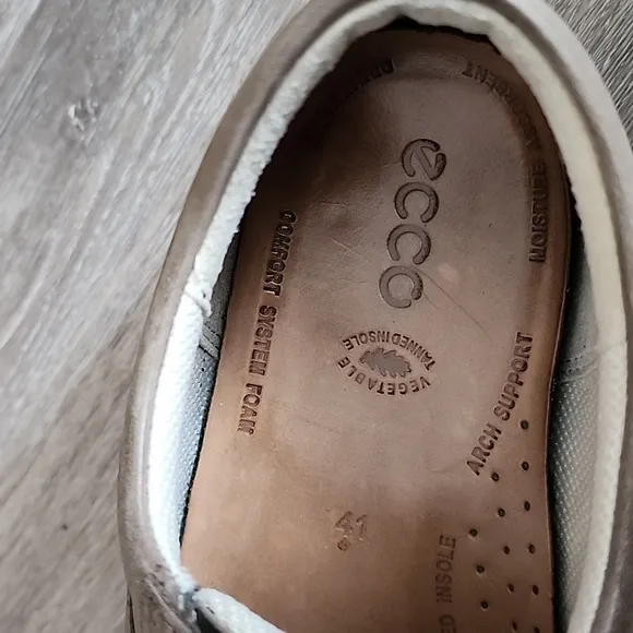 Ecco Womens Chase Tie Leather Oxford/Premium Sneakers Warm Grey Sz 41 EU/10US