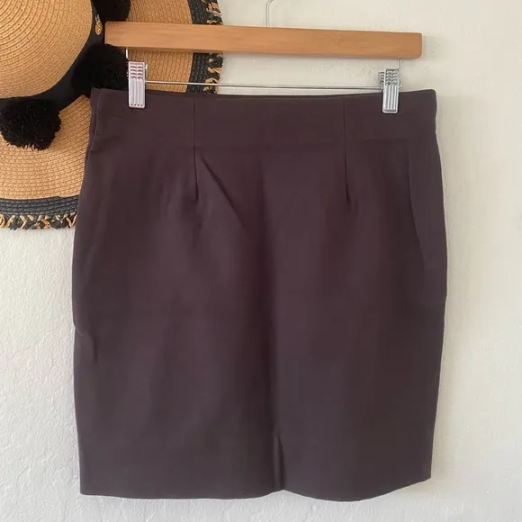 Eileen Fisher Espresso Brown Stretch Knit Pull On Skirt SZ Small