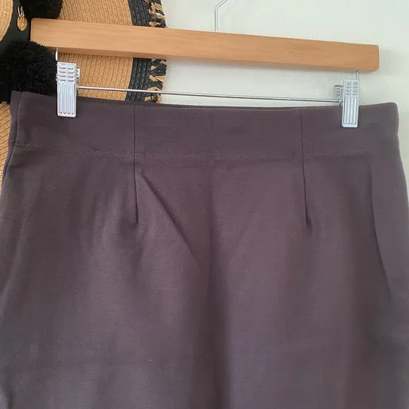 Eileen Fisher Espresso Brown Stretch Knit Pull On Skirt SZ Small