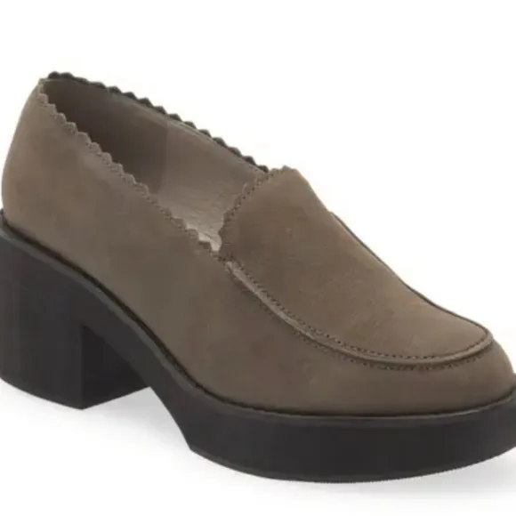 EILEEN FISHER HARRIA LOAFERS BLOCK CHUNKY PLATFORM HEELS SIZE 8.5