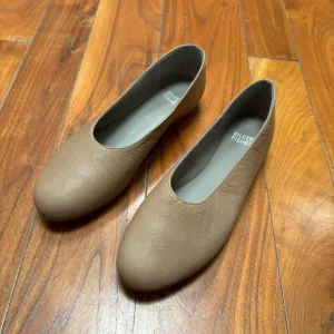 Eileen Fisher High Cut Slip On Ballet Flats in Nude Tan 6