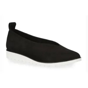 Eileen Fisher Humor Wedge Ballet Flattering V Shaped Upper Slip On Black Shoes