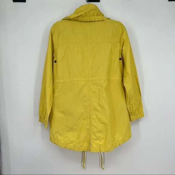 Eileen Fisher woman weather resistant Anorak yellow jacket coat lightweight S