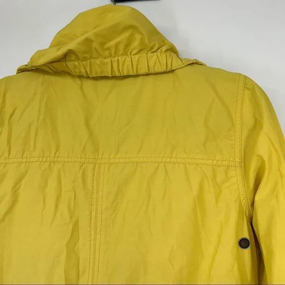 Eileen Fisher woman weather resistant Anorak yellow jacket coat lightweight S