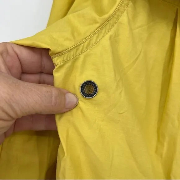 Eileen Fisher woman weather resistant Anorak yellow jacket coat lightweight S
