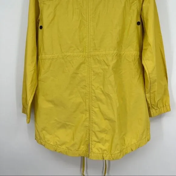 Eileen Fisher woman weather resistant Anorak yellow jacket coat lightweight S