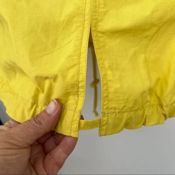 Eileen Fisher woman weather resistant Anorak yellow jacket coat lightweight S