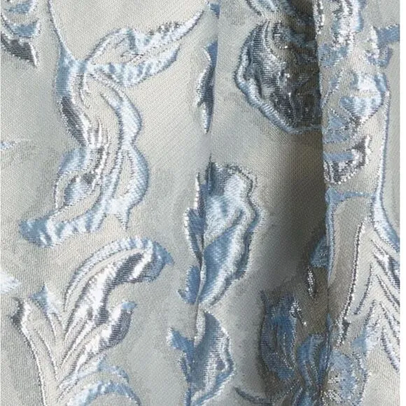 Eliza J Floral Brocade Sleeveless Fit and Flare Cocktail Dress Blue/Silver 4 NWT