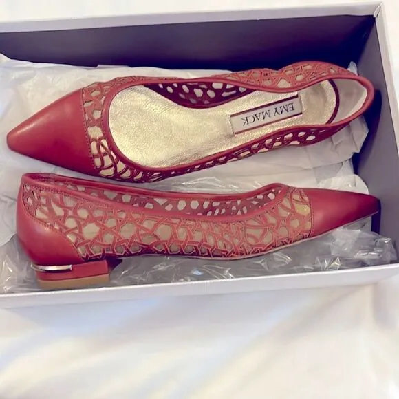 EMY MACK RUST COLORED CUT OUT FLATS.  NICELY PADDED.  NEW IN BOX