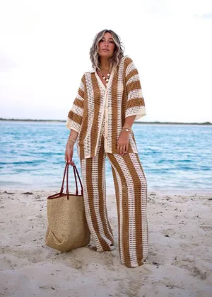 Ensemble Blanc de Plage avec Pantalon