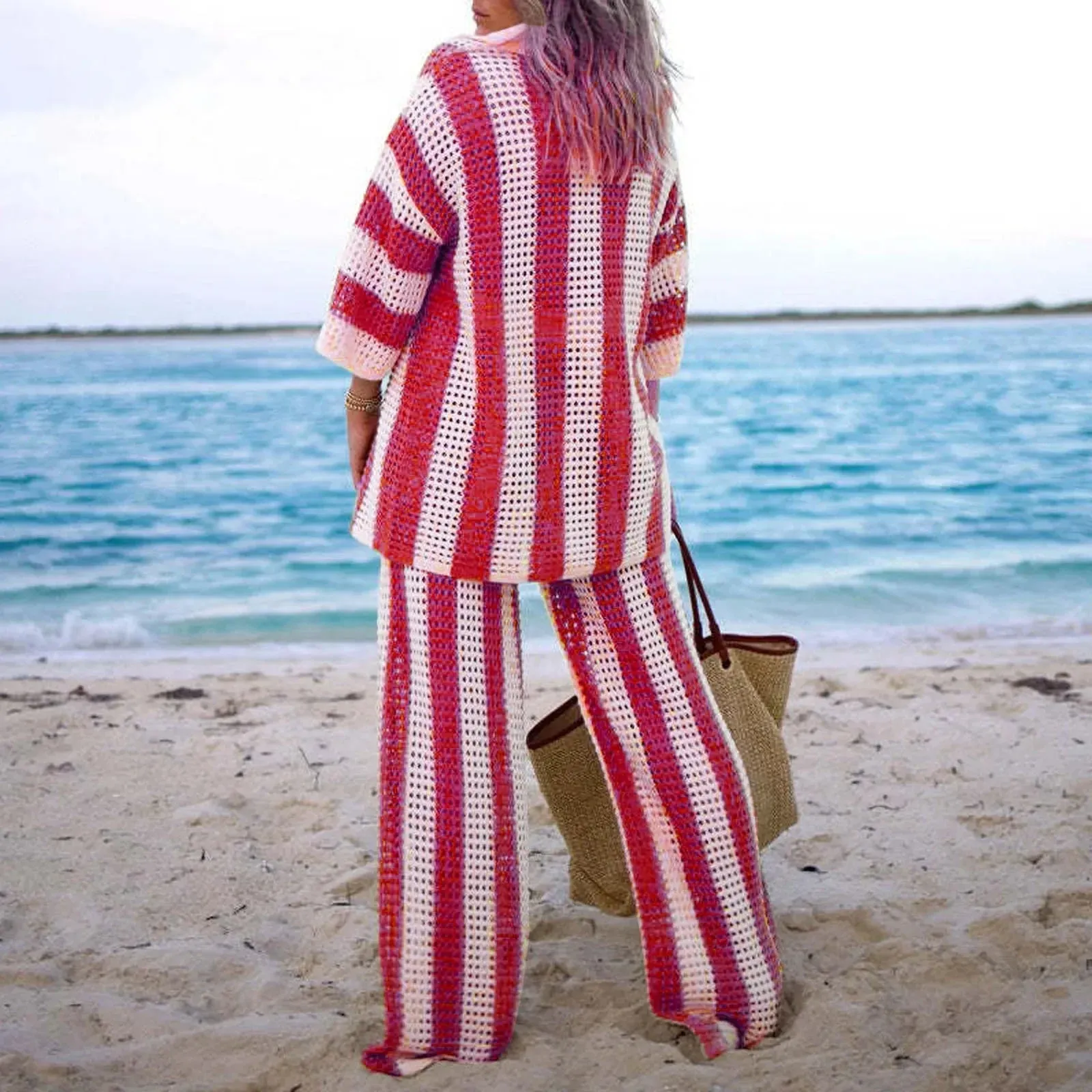 Ensemble Blanc de Plage avec Pantalon