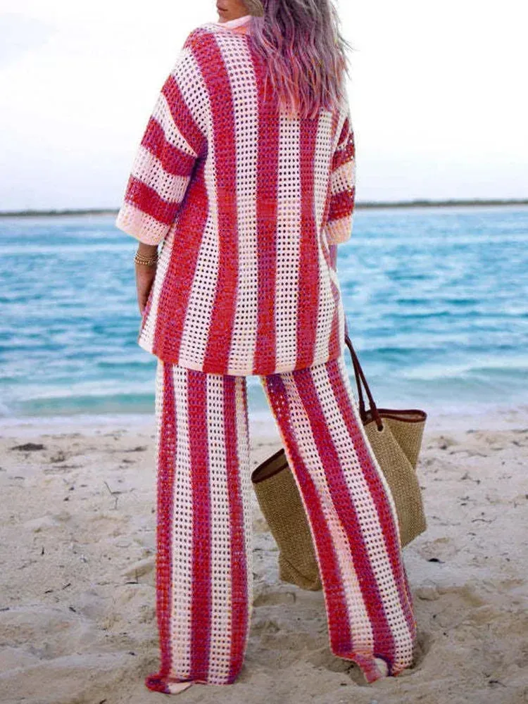 Ensemble Blanc de Plage avec Pantalon
