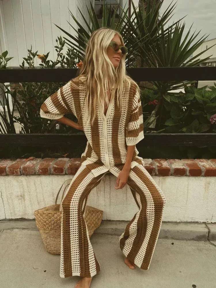 Ensemble Blanc de Plage avec Pantalon