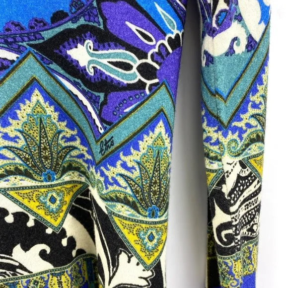 Etro Paisley V-Neck Multicolored Sweater size 46