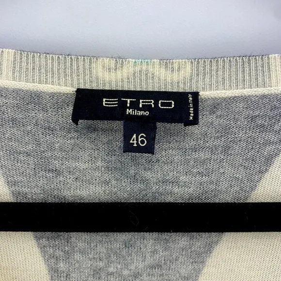 Etro Paisley V-Neck Multicolored Sweater size 46