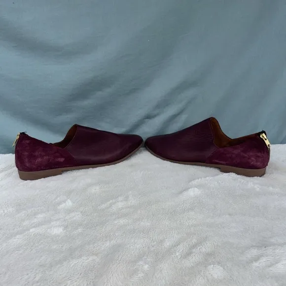 EUC Bueno Beau Leather and Suede Back Zip Loafers EU 42
