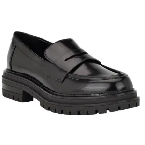 EUC Calvin Klein Women's Black Grant Slip-On Lug Sole Casual Loafer. Size 6.5