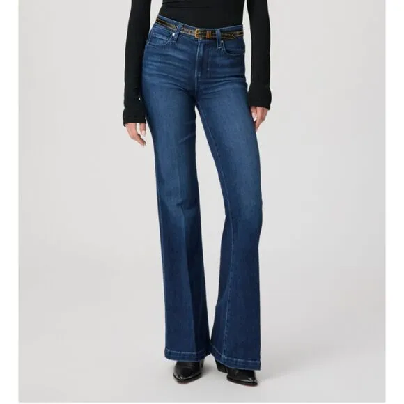 EUC Paige Genevieve High Rise Flare Dark Wash Jean Sz 26