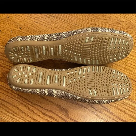 EUC Stuart Weitzman Snakeskin Loafers, Brown