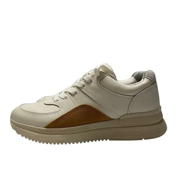 Everlane NWOB The Trainer Sneakers in Neutral Off White w Mustard Yellow Size 5