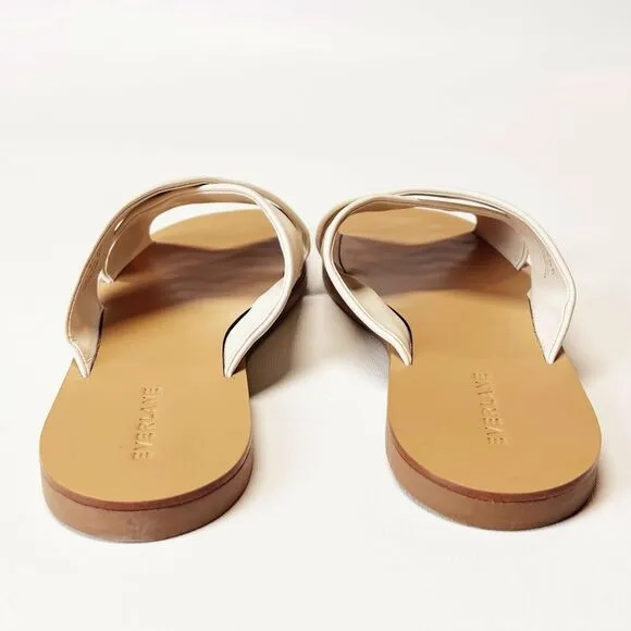 Everlane The Day Crossover Sandal Leather Slides in Cream Size 8.5 New