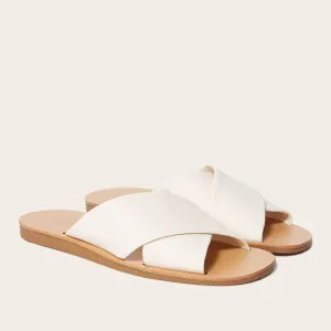 Everlane The Day Crossover Sandal Leather Slides in Cream Size 8.5 New