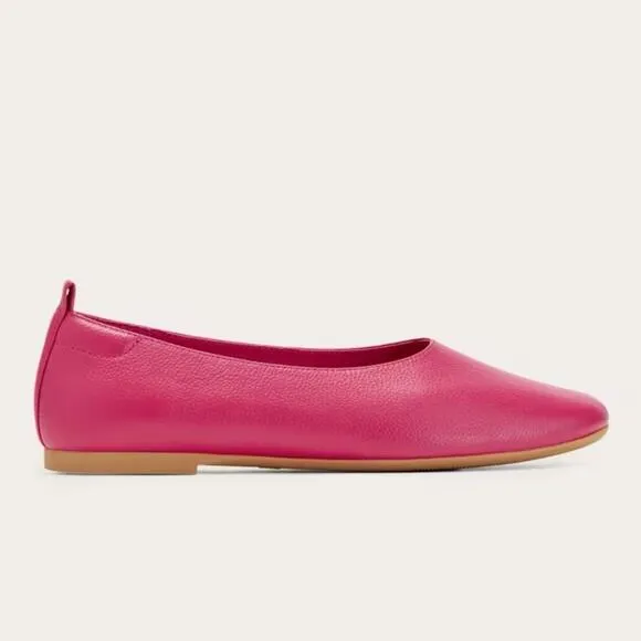 EVERLANE The Italian Leather Day Glove Pink Red Currant Flats Slip On 5.5 NEW