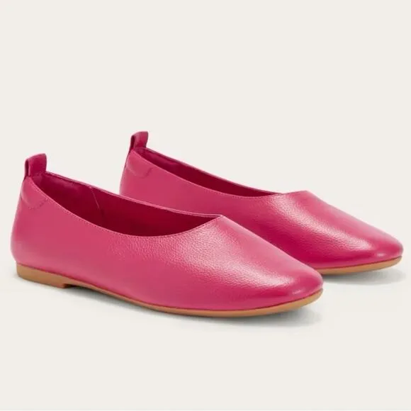 EVERLANE The Italian Leather Day Glove Pink Red Currant Flats Slip On 5.5 NEW