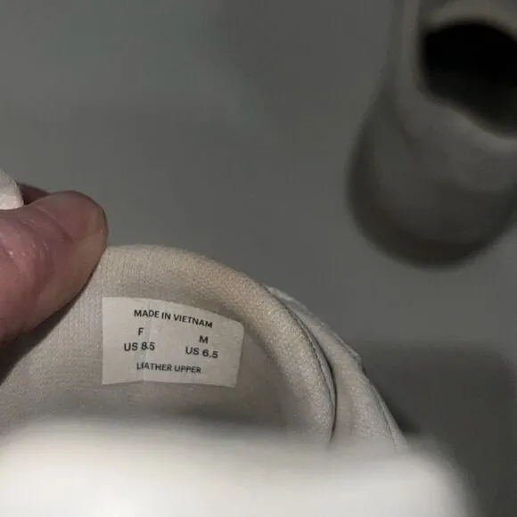Everlane Tread ReLeather Court Sneakers White Leather Low Laces Sz 8.5 Women