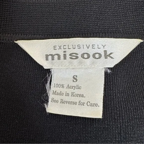 EXCLUSIVELY MISOOK Open Front Black CardiganSweater Tunic Vintage Womens Size S