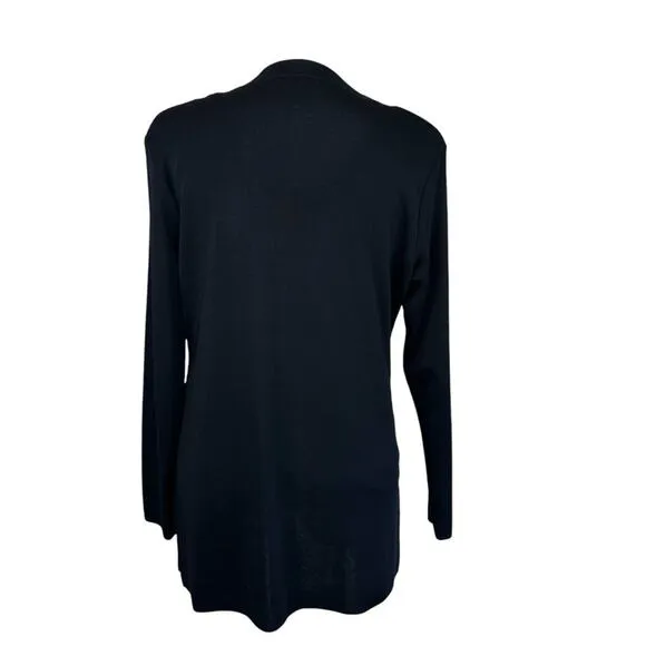 EXCLUSIVELY MISOOK Open Front Black CardiganSweater Tunic Vintage Womens Size S
