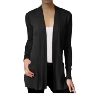 EXCLUSIVELY MISOOK Open Front Black CardiganSweater Tunic Vintage Womens Size S
