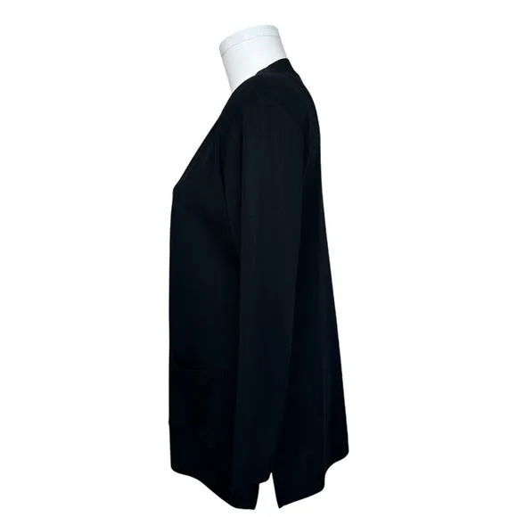 EXCLUSIVELY MISOOK Open Front Black CardiganSweater Tunic Vintage Womens Size S